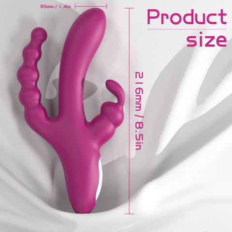 Joker Triple Ecstasy – Luxury 8.5 Inch 9-Mode Silicone Vibrator VIBRATORS-RABBIT-MULTI