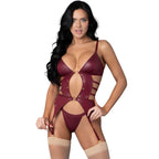 Kira Burgundy Kiss (Burgundy) – Two Piece Lingerie Set Burgundy Large Extra Large > Clothes > Lingerie Sets
