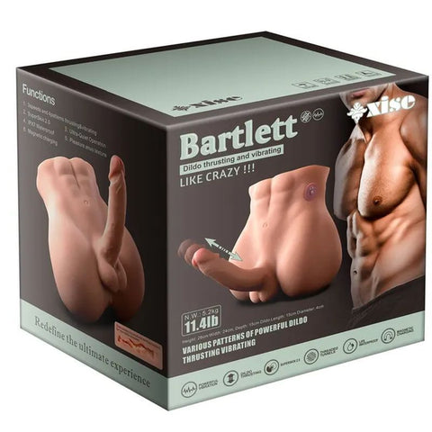 Bartlett USB Auto Thrusting Male Torso (15cm) – Sculpted Male Torso with Realistic Cock and Ass Masturbator Assturbators