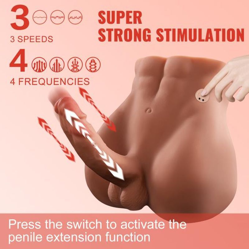 Bartlett USB Auto Thrusting Male Torso (15cm) – Sculpted Male Torso with Realistic Cock and Ass Masturbator Assturbators