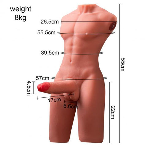 Jason 17cm USB Auto Thrusting Male Torso (Ultra-Soft TPR) – Realistic Thrusting Masturbator Assturbators