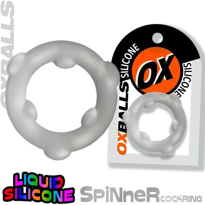 Oxballs Spinner (Clear) – Premium Silicone Cock Ring > Cock Ring > Single