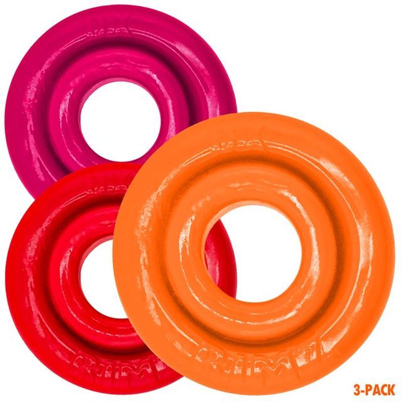 RimRingz 3-Pack Multi-Size Set – Plush-Lip Cockrings with Grippy Soft Rubber Rims Cockrings Orange One Size > Cock Ring > Sets