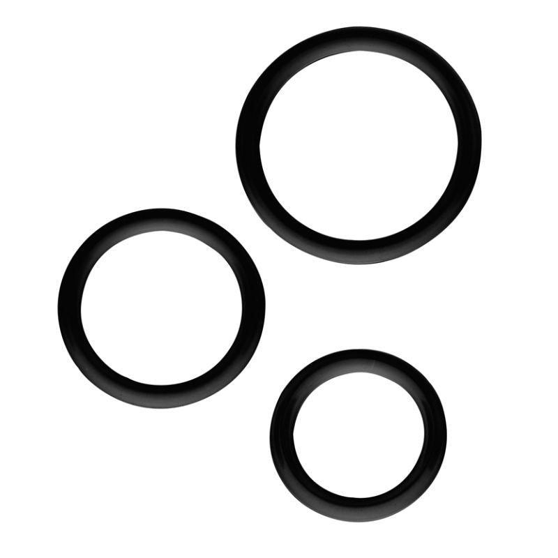 Magnum Force (Black) – Silicone Cock Ring Set with Three Sizes Black One Size > Cock Ring > Sets Main image