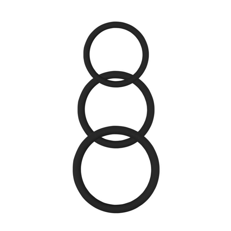 Magnum Force (Black) – Silicone Cock Ring Set with Three Sizes Secondary image