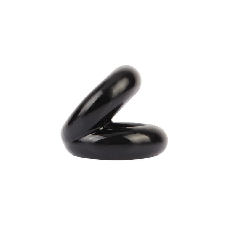 Dual Pleasure Ring (Black) – Double Support Penis Ring Black One Size > Cock Ring > Sling