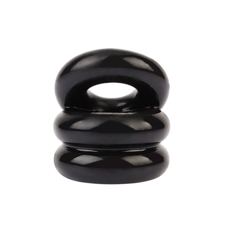 Stacked Dual Pleasure Ring (Black) – Double Loop Cock Ring > Cock Ring > Sling