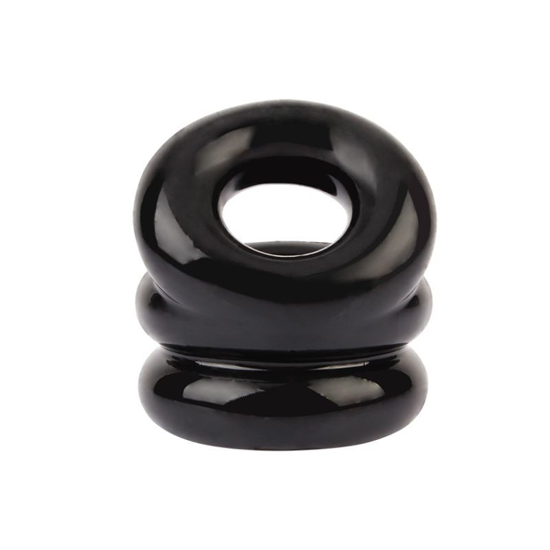 Stacked Dual Pleasure Ring (Black) – Double Loop Cock Ring > Cock Ring > Sling