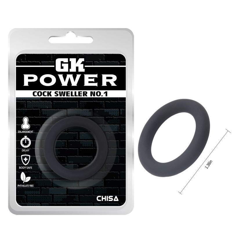 Cock Sweller Silicone Ring – Premium Stretchy 3.5cm Diameter Cock Ring Black One Size > Cock Ring > Single Main image