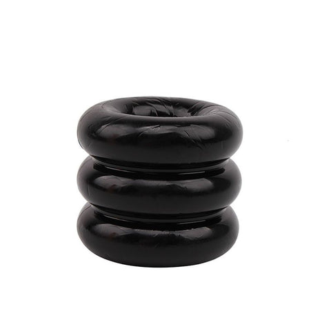 Triad – Stretchy Triple Ring Cock Ring Black One Size > Cock Ring > Single