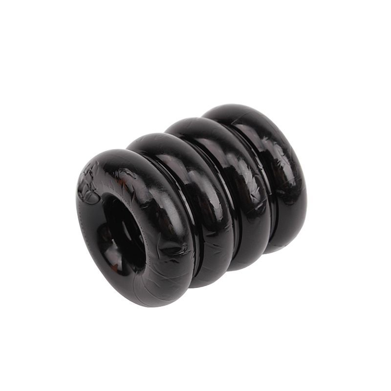 Quadplay Cock Ring – Stretchy Phthalate-Free Constriction Ring Black One Size > Sex Toys For Men > Ball Stretchers
