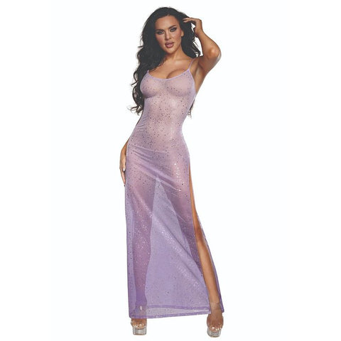 DreamGirl Ombre Glitter Mesh Gown Lilac – Luxury Mesh Lingerie Gown > Clothes > Dresses and Chemises