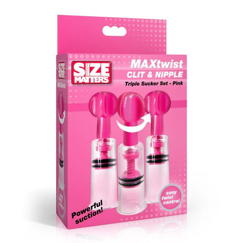 MAXtwist Clit and Nipple Sucker Set – 3 Piece Suction Toy Set