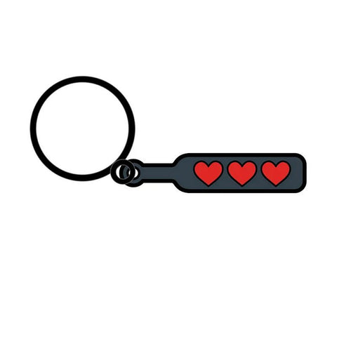 Wood Rocket Hearts Paddle Keychain – Enamel Kink Accessory Keychain > Novelties > Keychains