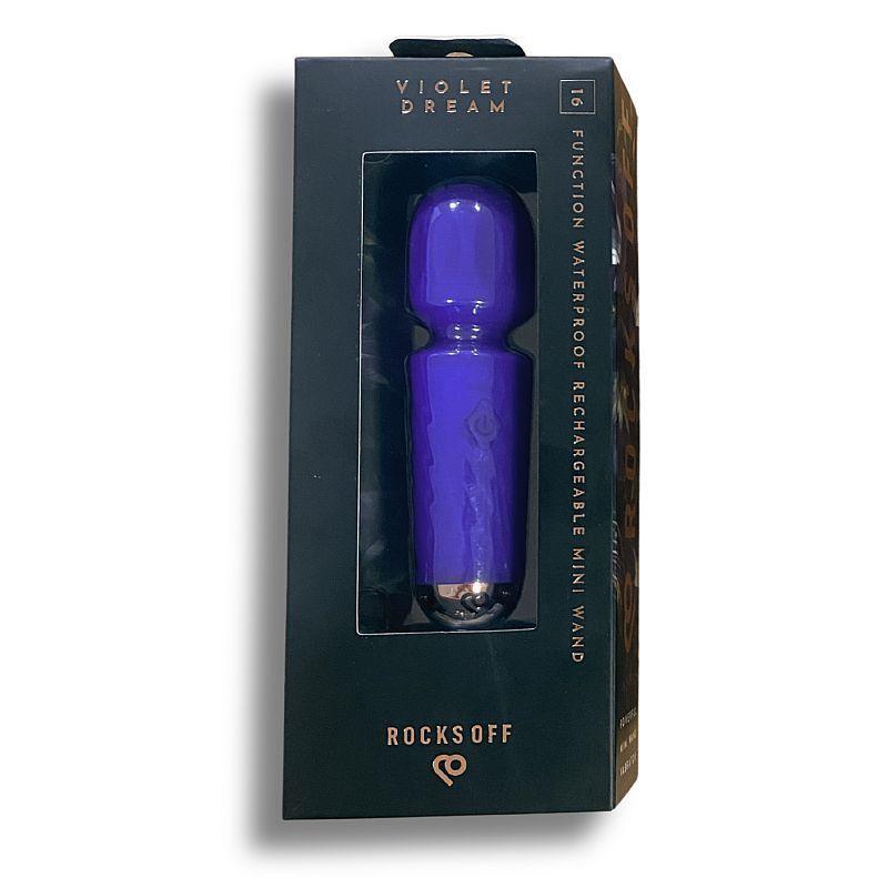 Violet Dream (Purple) – Waterproof Rechargeable 16-Mode Silicone Mini Wand Vibrator > Sex Toys > Mini Massagers
