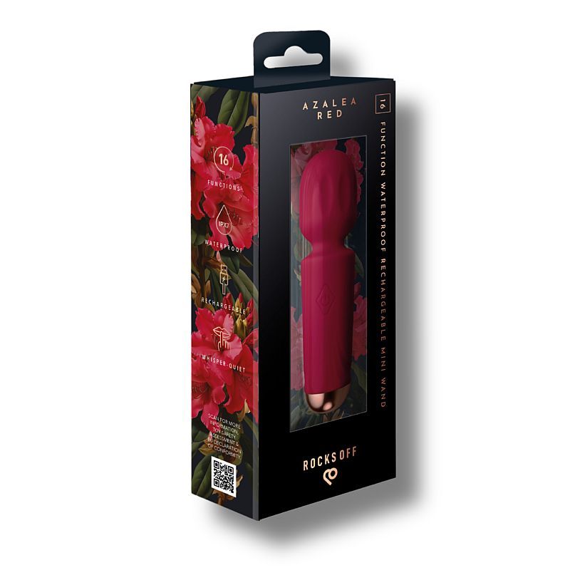 Rechargeable Silicone Mini Wand (Azalea Red) – Waterproof 16 Mode Wand Vibrator > Sex Toys > Mini Massagers