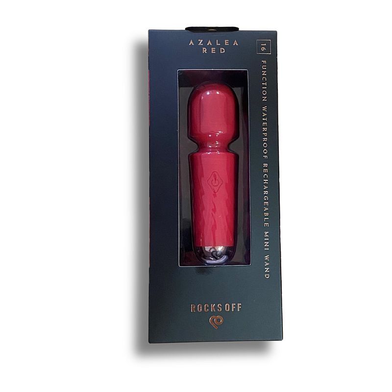 Rechargeable Silicone Mini Wand (Azalea Red) – Waterproof 16 Mode Wand Vibrator > Sex Toys > Mini Massagers