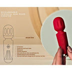 Rechargeable Silicone Mini Wand (Azalea Red) – Waterproof 16 Mode Wand Vibrator > Sex Toys > Mini Massagers