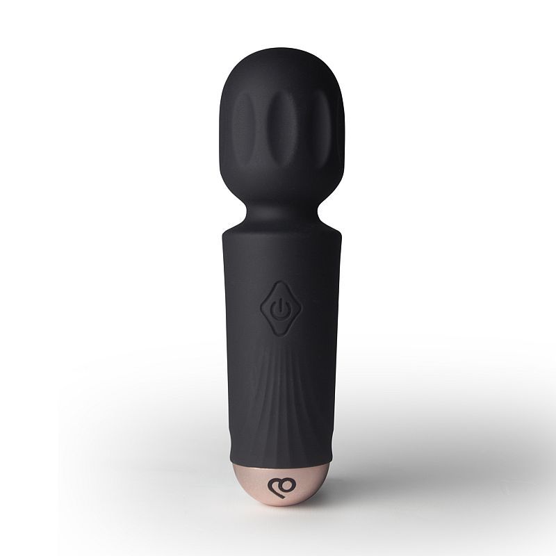 Black Tulip Rechargeable Mini Wand (Black) – Waterproof Silicone Wand with 16 Modes Black > Sex Toys > Mini Massagers