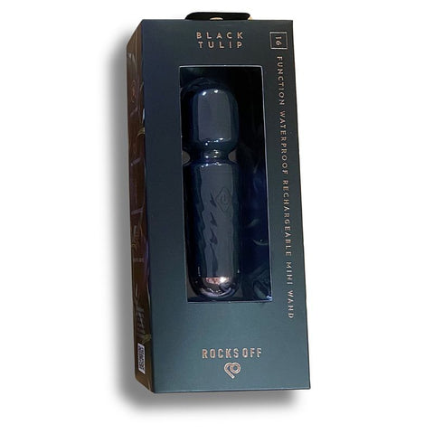 Black Tulip Rechargeable Mini Wand (Black) – Waterproof Silicone Wand with 16 Modes > Sex Toys > Massage Wands