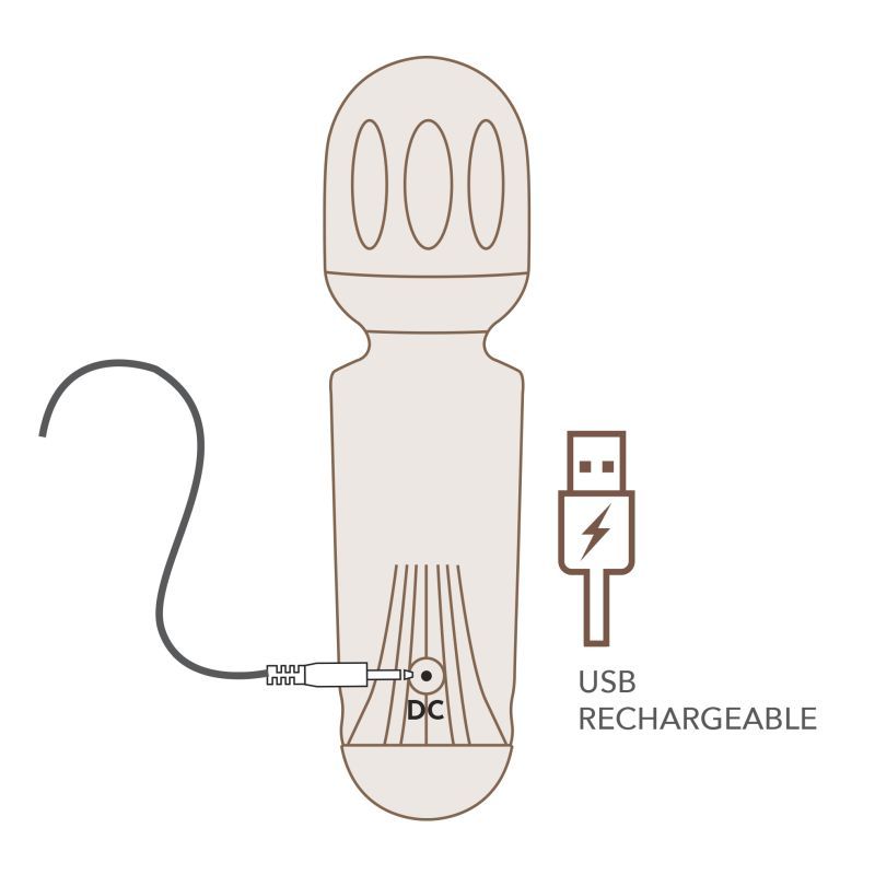 Black Tulip Rechargeable Mini Wand (Black) – Waterproof Silicone Wand with 16 Modes > Sex Toys > Massage Wands