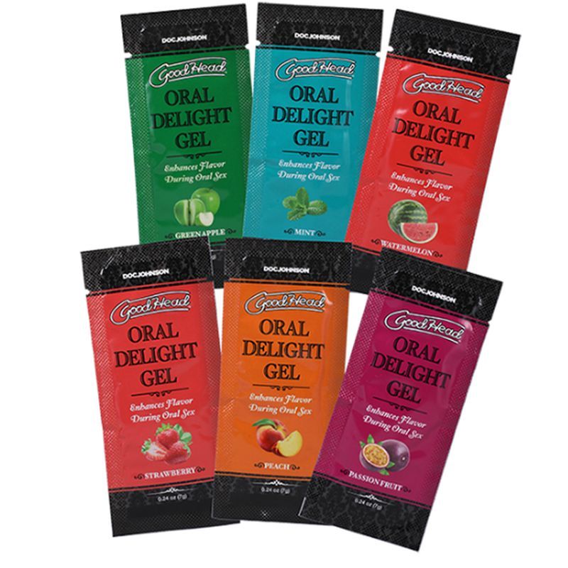 GoodHead Oral Delight Gel 6-Pack Assorted Flavors 0.24 oz Single-Use Packets Default Title > Relaxation Zone > Edible Treats
