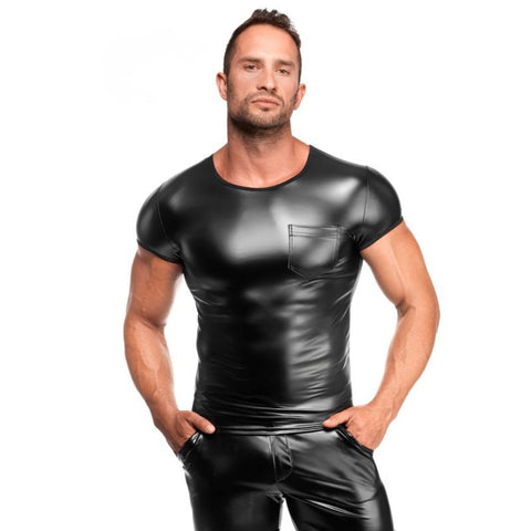 Vexen Vexen Tee – Powerwetlook High-Gloss Tight-Fit Top Black Extra Large > Clothes > Mens Latex