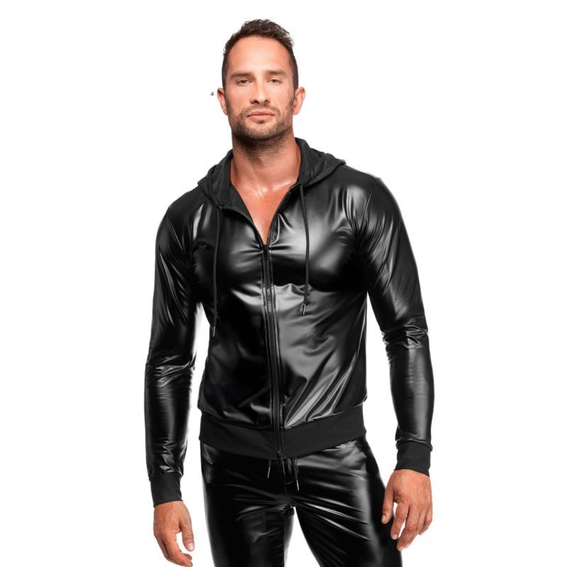 Vexen Hooded Jacket – Sleek High-Gloss Powerwetlook Jacket Black Extra Large > Clothes > Mens Latex Main image