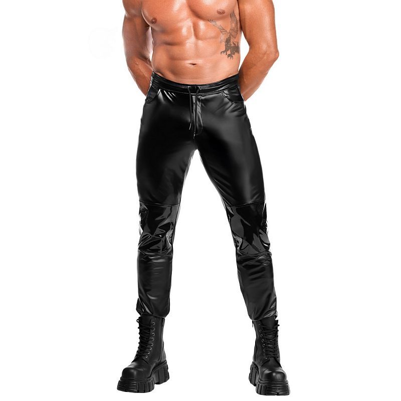 Rogue Pants – Sculpted Powerwetlook Pants with PVC Knee Inserts Black Medium > Clothes > Mens Latex Main image