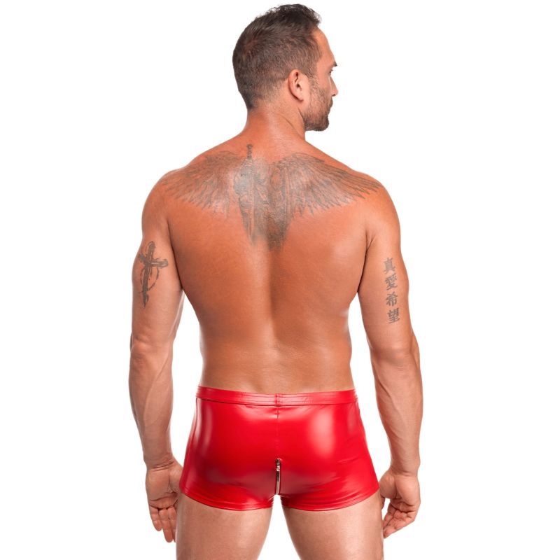 Red Ignite Shorts – Glossy Powerwetlook Sculpted Shorts Secondary image