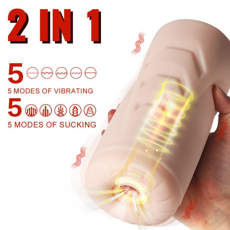 Suctroker Dual Density Vibrating Sucking Vaginal Masturbator – Vibrating Masturbator > Sex Toys For Men > Masturbators > Vibrating