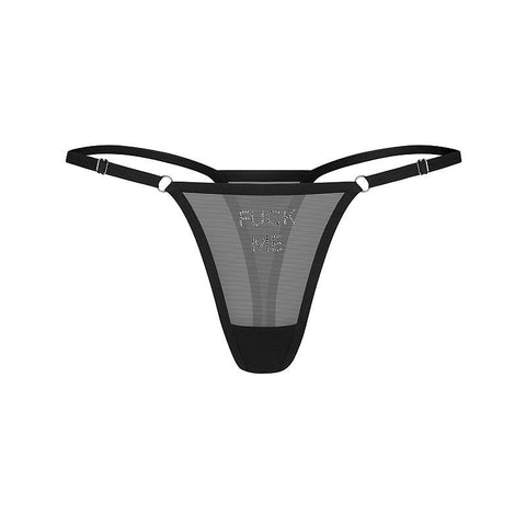 Fuck Me Thong (Black) – Sheer Mesh Lingerie > Clothes > Panties