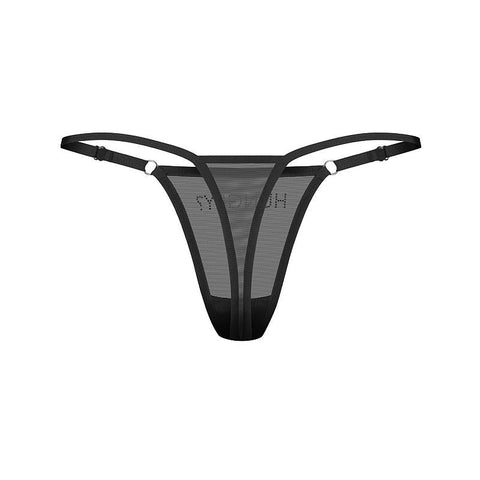 Hungry Thong (Black) – Sheer Mesh Lingerie > Clothes > Panties