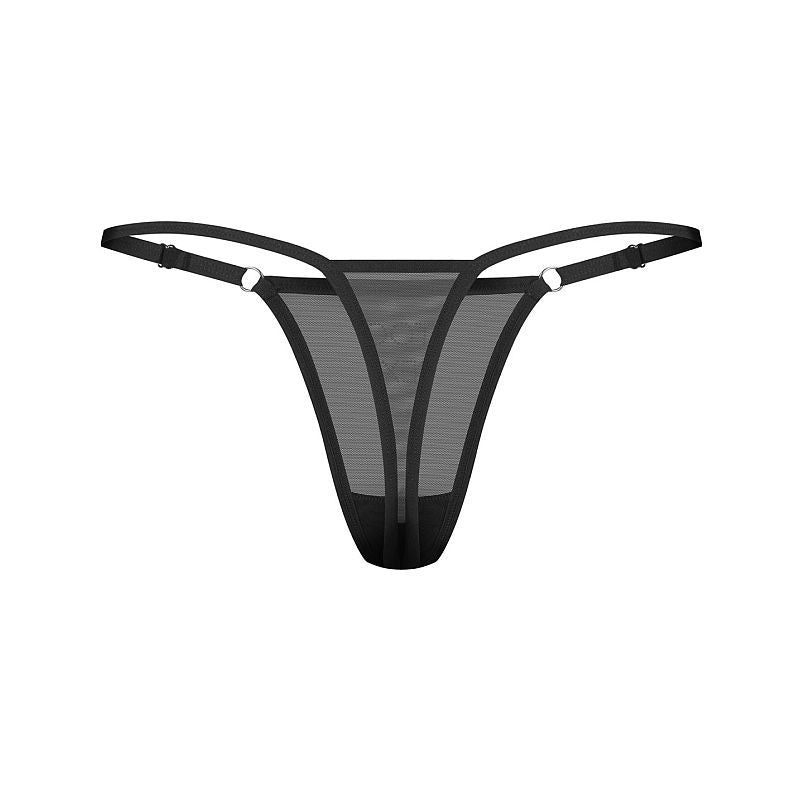 Too Sexy Thong (Black) – Sheer Rhinestone Inscription Lingerie > Clothes > Panties