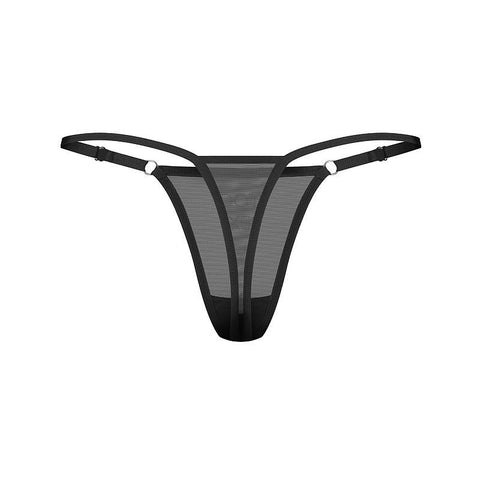 Too Sexy Thong (Black) – Sheer Rhinestone Inscription Lingerie > Clothes > Panties