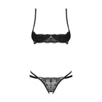 Nutris 2 Piece Crotchless Bra and Panty Set (Black Lace) – Lingerie > Clothes > Bra Sets