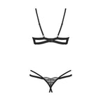 Nutris 2 Piece Crotchless Bra and Panty Set (Black Lace) – Lingerie > Clothes > Bra Sets