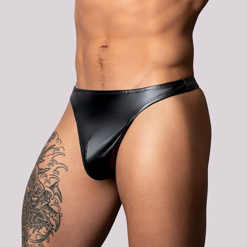Male Power Liquid Onyx 2.0 Wet Look Thong Black Large Extra Large > Clothes > Mens Thongs