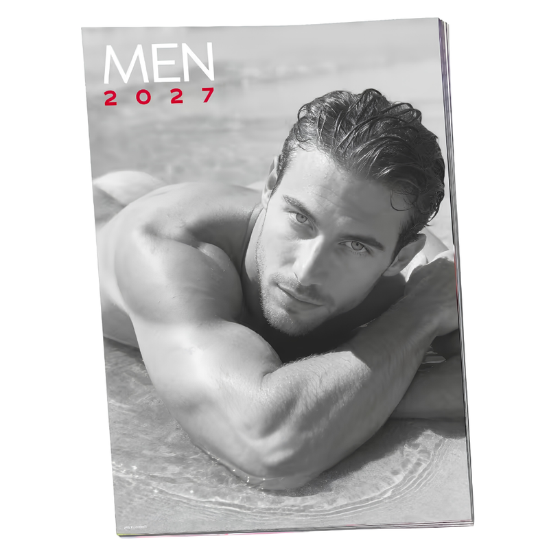 A3 Format Black And White Male Photography Wall Calendar 2027