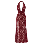 Noir Masquerade Lace Gown – Burgundy > Clothes > Dresses and Chemises