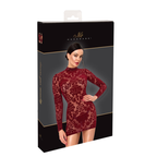 Noir Masquerade Open Back Mini Dress – Burgundy Flocked Tulle > Clothes > Dresses and Chemises