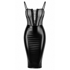 Noir Wet Look Sheer Lace-Up Dress – Latex Mesh > Clothes > Dresses and Chemises