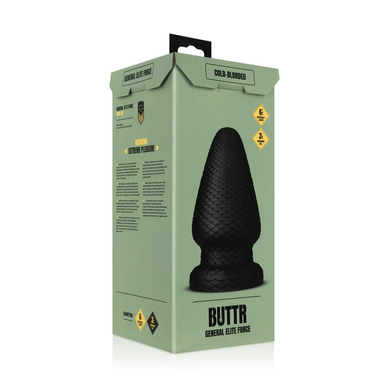 Buttr Cold Blooded Scaled Large Butt Plug – Textured Intense Anal Toy > Anal Range > Oversized Anal Toys