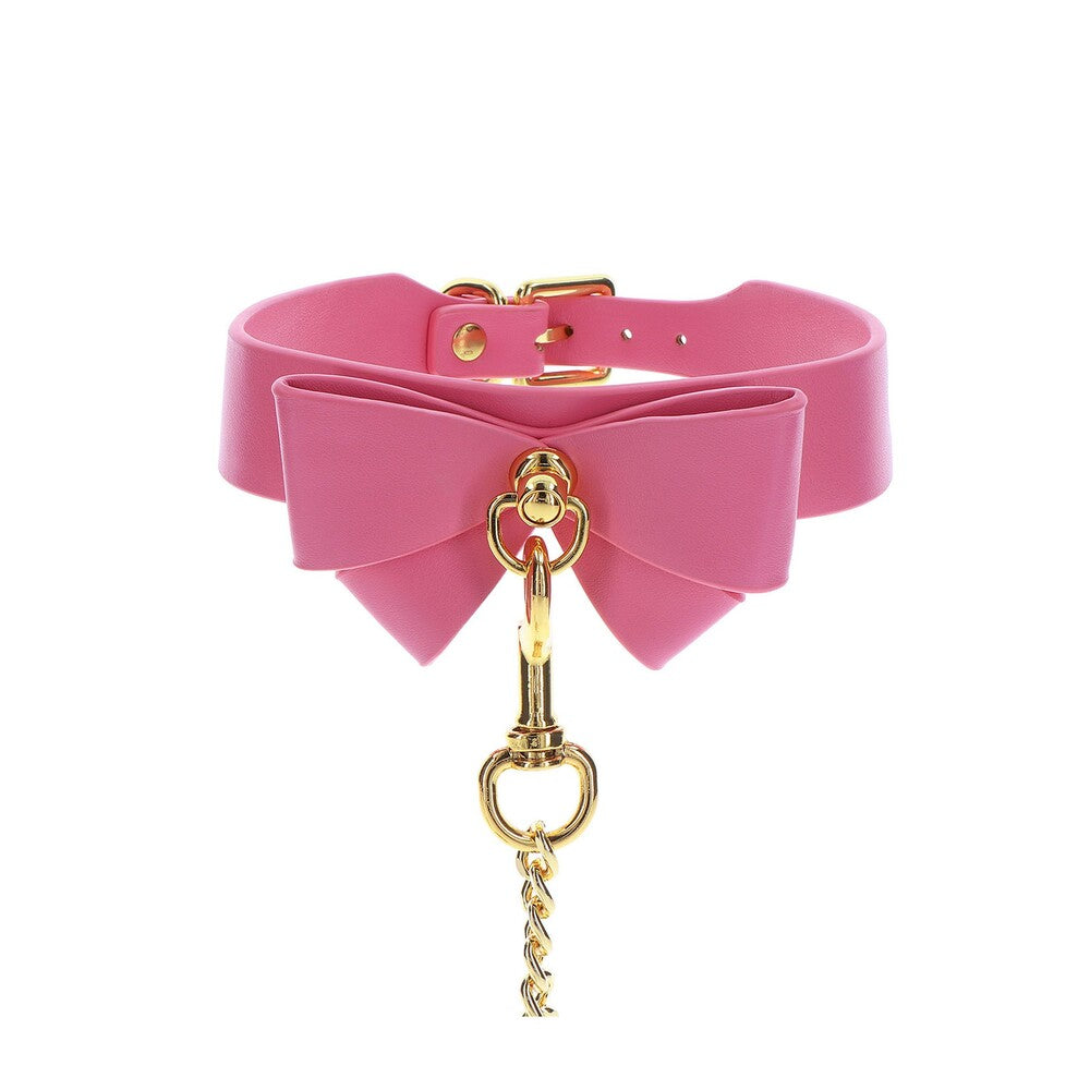 Taboom Malibu Bow Collar and Leash – Vegan Leather Bondage Accessory Default Title > Bondage Gear > Collars & Leashes