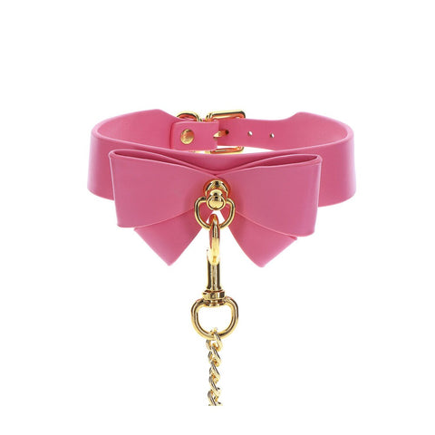 Taboom Malibu Bow Collar and Leash – Vegan Leather Bondage Accessory Default Title > Bondage Gear > Collars & Leashes