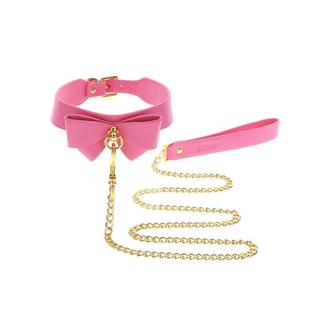 Taboom Malibu Bow Collar and Leash – Vegan Leather Bondage Accessory > Bondage Gear > Collars & Leashes