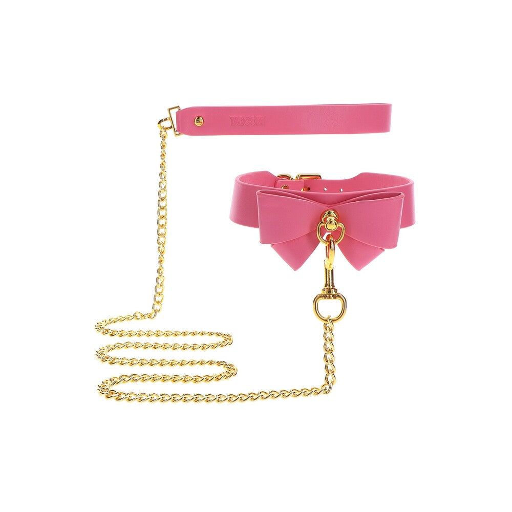 Taboom Malibu Bow Collar and Leash – Vegan Leather Bondage Accessory > Bondage Gear > Collars & Leashes