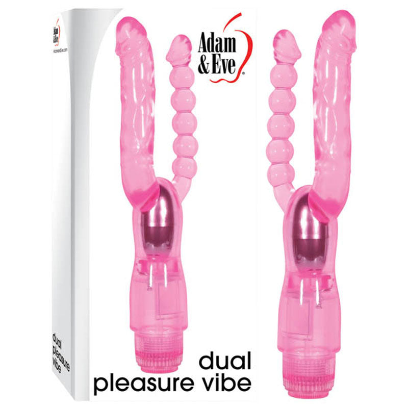 Adam & Eve Dual Pleasure Vibe 12 cm – Multi-Speed Vibrator with Anal Probe Pink VIBRATORS