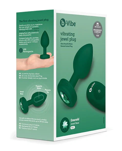 b-Vibe Vibrating Jewel Plug M/L Silicone Anal Toy (8.6 cm insertable) > Anal Range > Jewel Butt Plugs