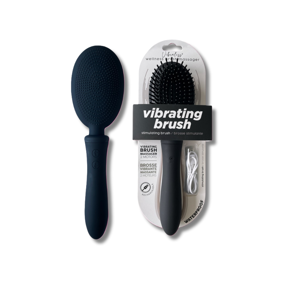 Vibraliss Luxury Vibrating Hairbrush with Dual Motors Black